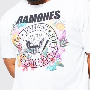 Ramones Big and Tall Licensed White Graphic Tee